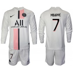 Camisola Paris Saint-Germain Kylian Mbappé 7 Criança Equipamento Segundo 2021-2022 Manga Comprida